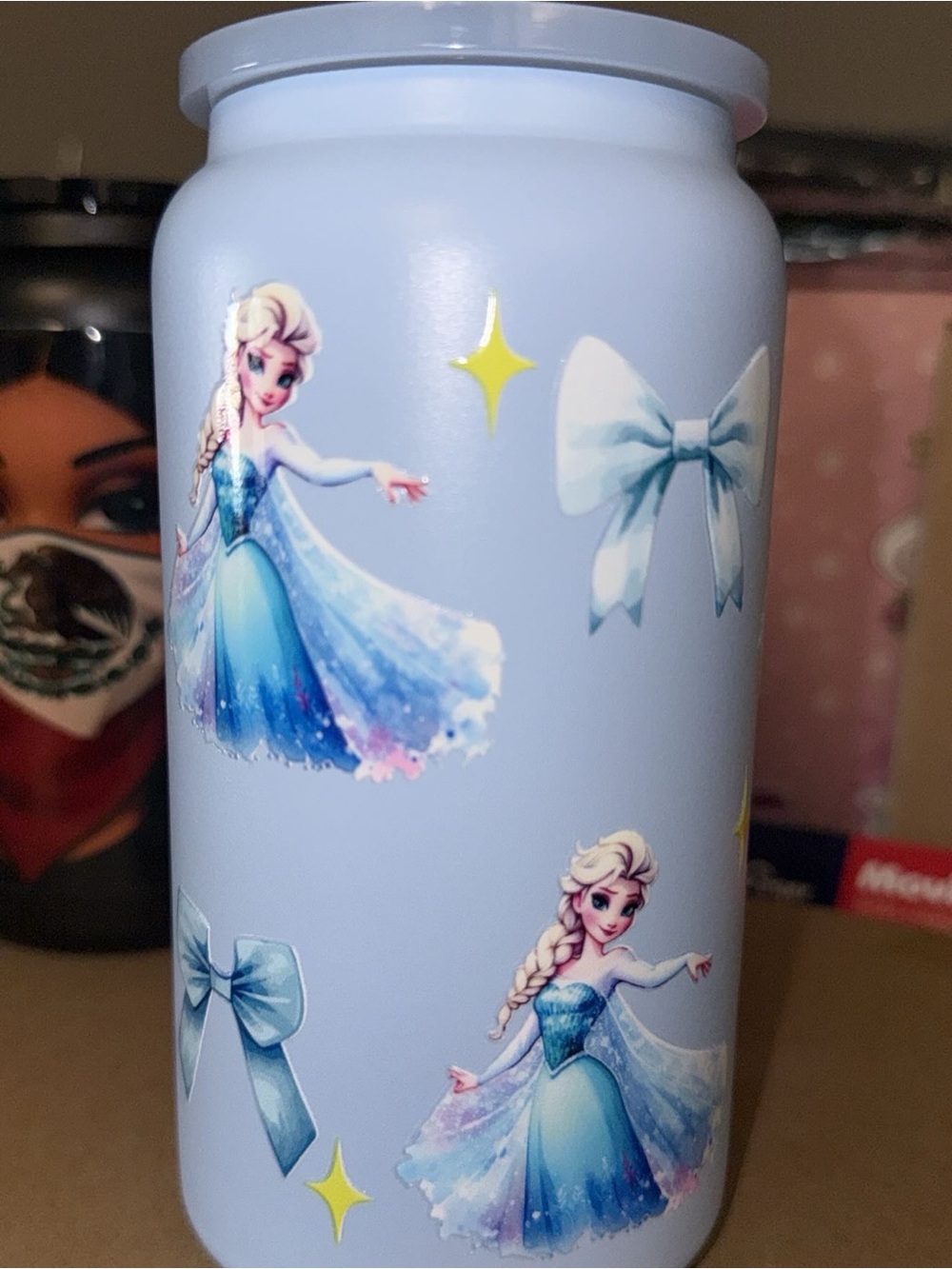 Disney Frozen Elsa Light Blue Character Thermos Bottle